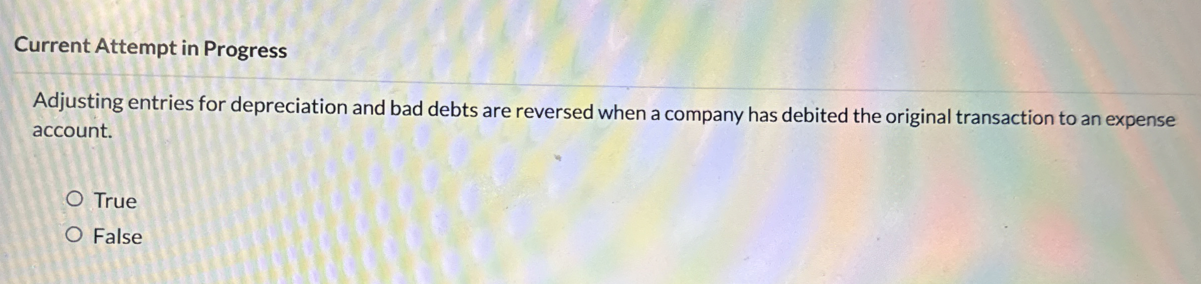 Current Attempt in Progress Adjusting entries for