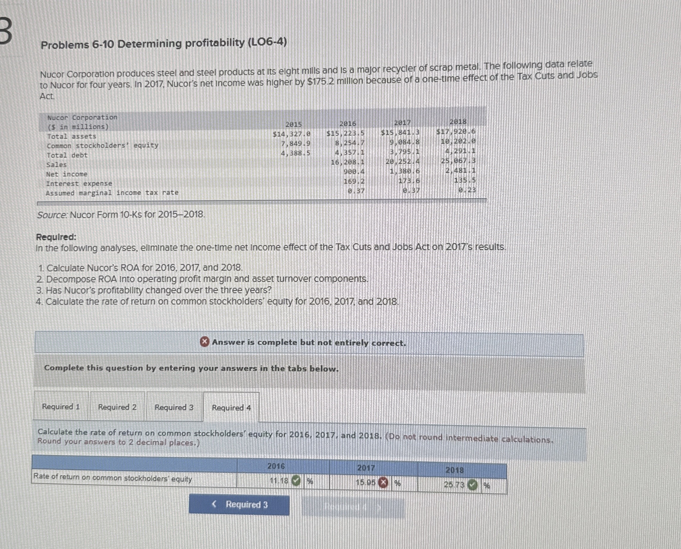 Problems 6 - 1 0 Determining profitability ( LO 6