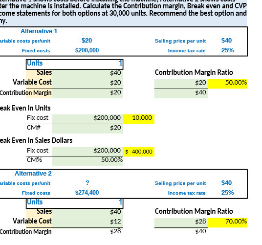 ter the machine is Installed. Calculate the