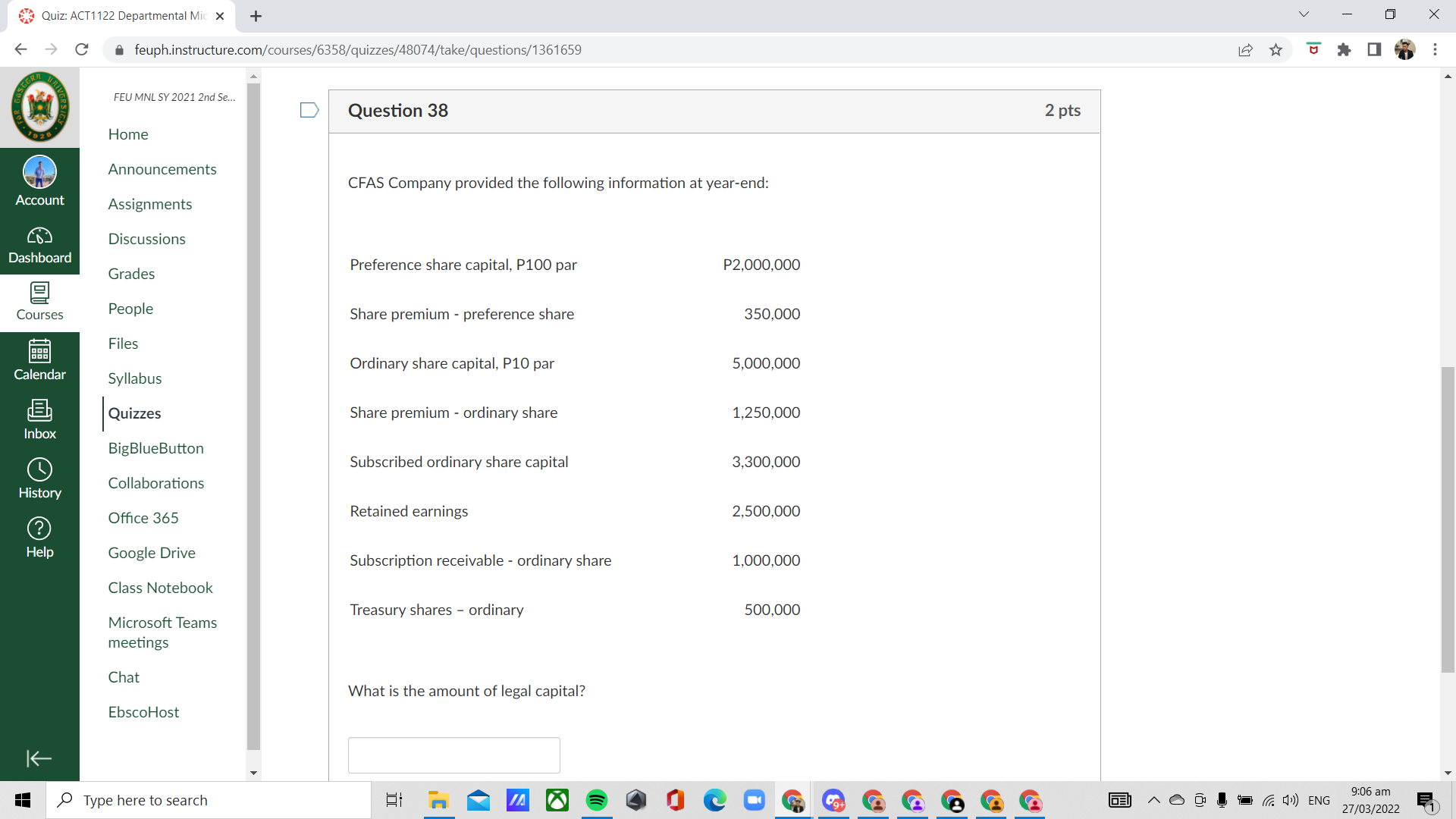 V Quiz: ACT1122 Departmental Mic x + X - style=