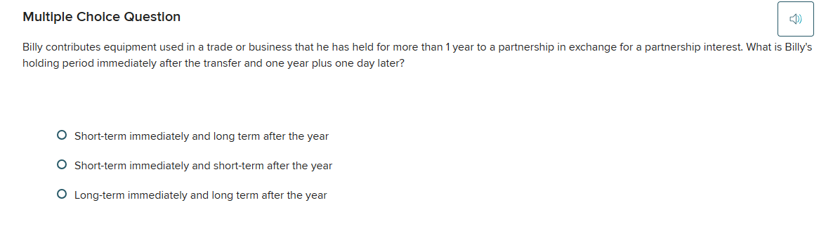 Multiple Choice Question Billy contributes