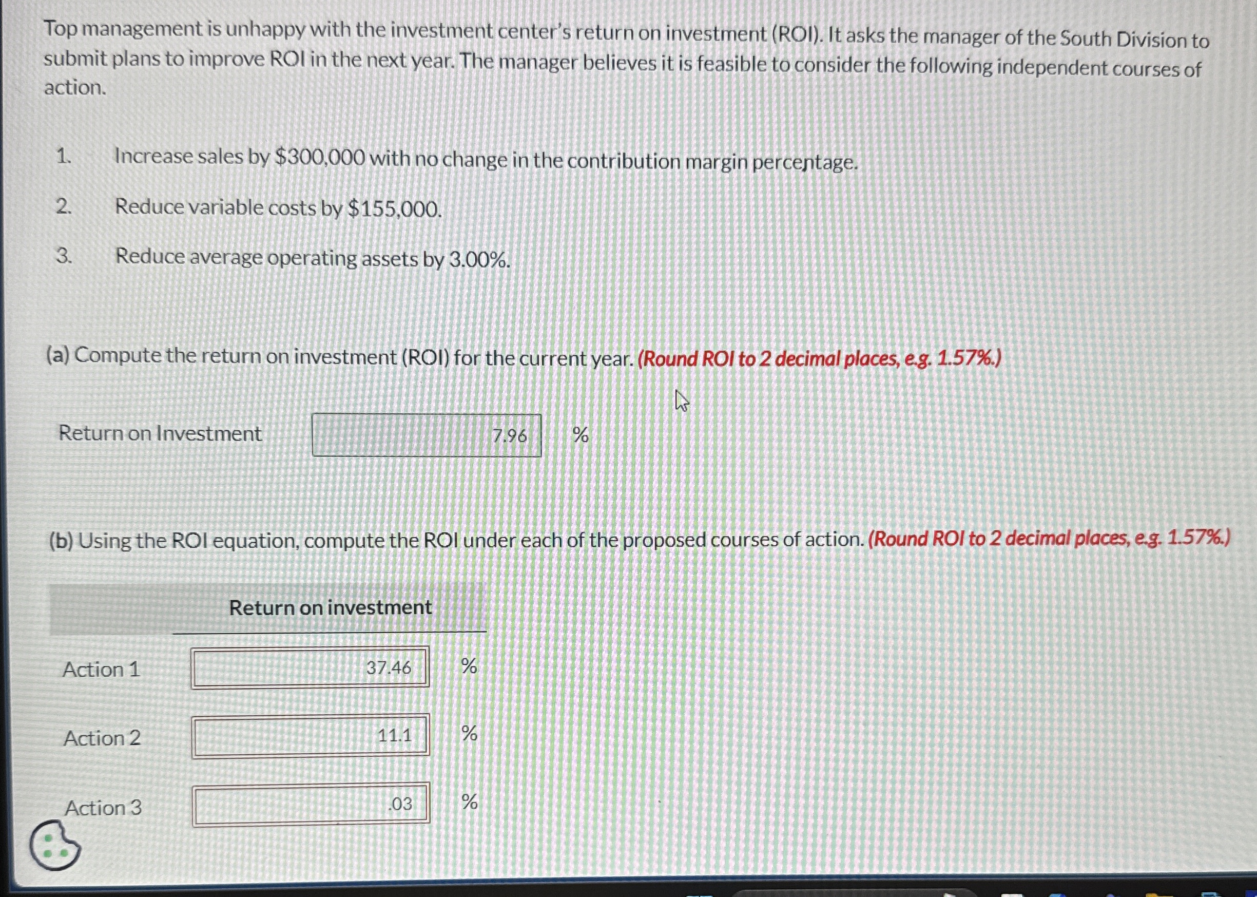 Top management is unhappy with the investment