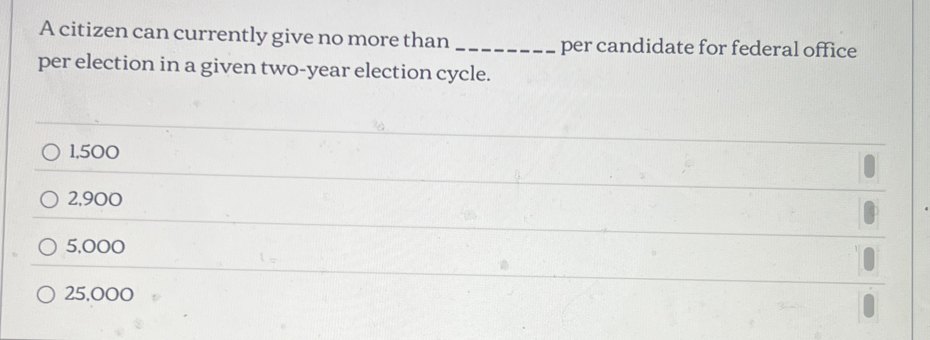 A citizen can currently give no more than q , per