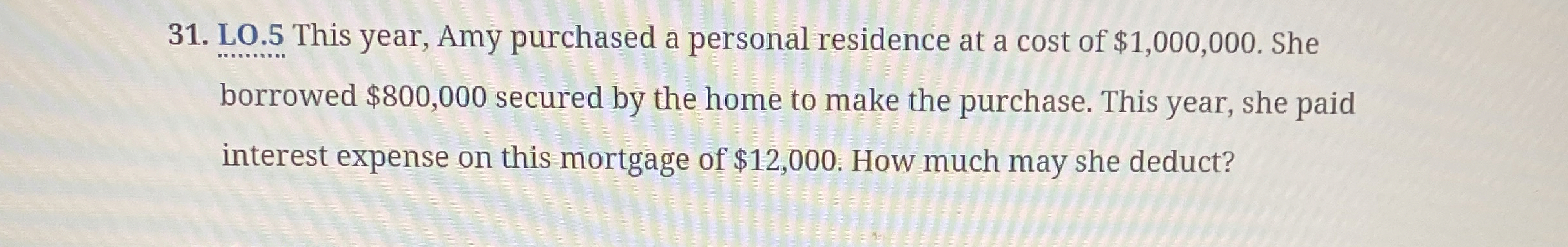 L 0 . 5 This year, Amy purchased a personal