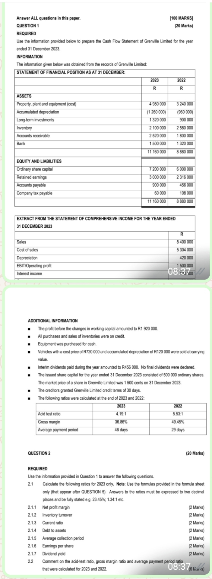 Answer ALL questions in this paper. QUESTION 1 [