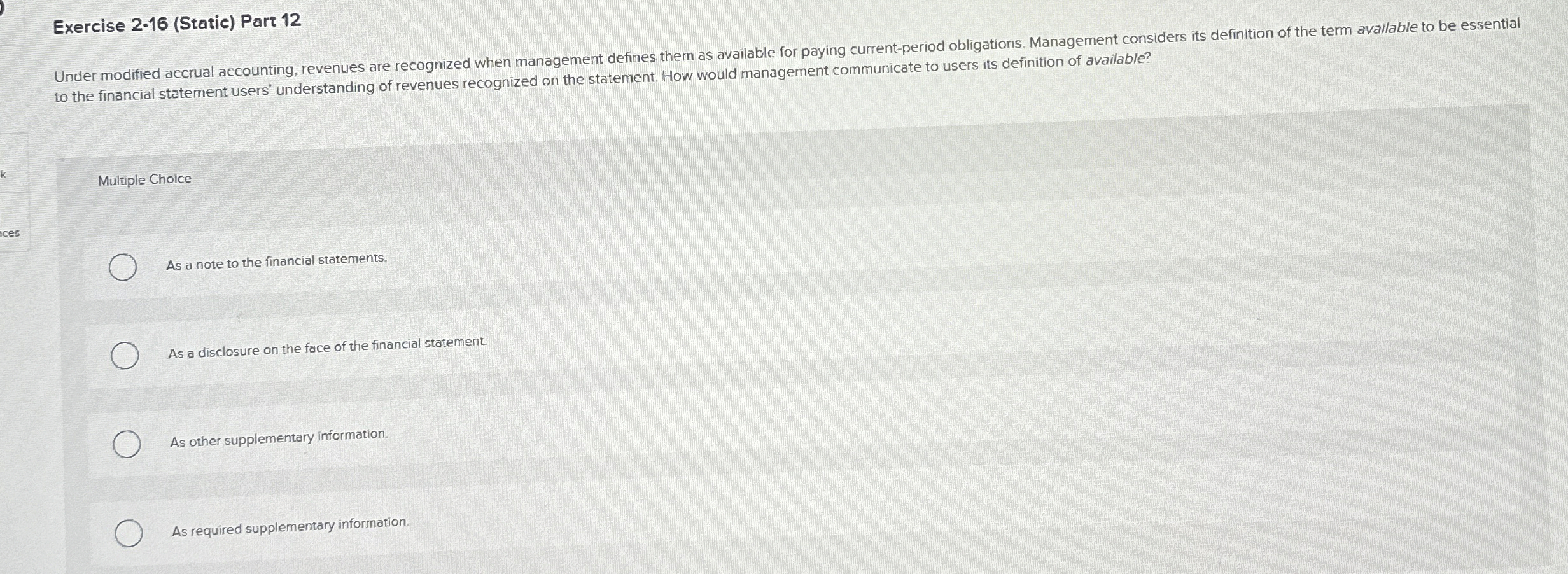 Exercise 2 - 1 6 ( Static ) Part 1 2 Under