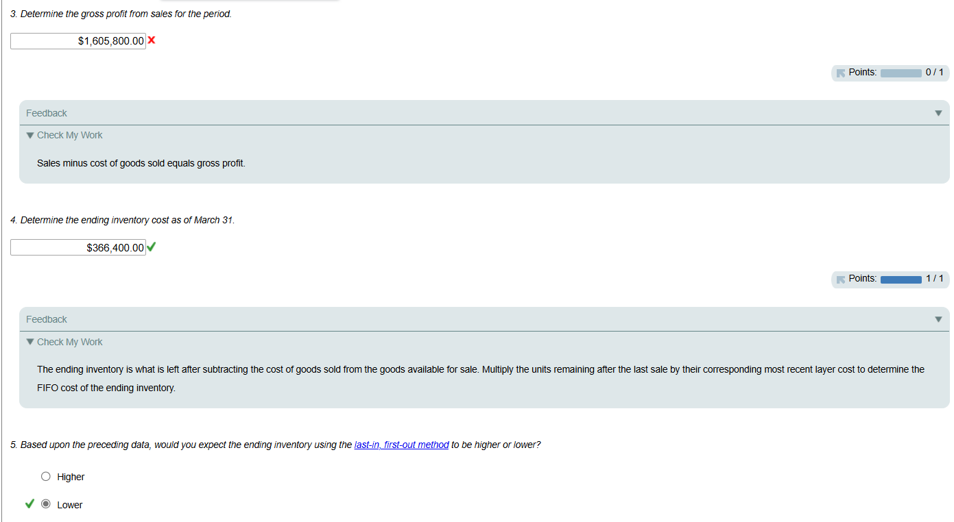 Instructions The beginning inventory at Midnight