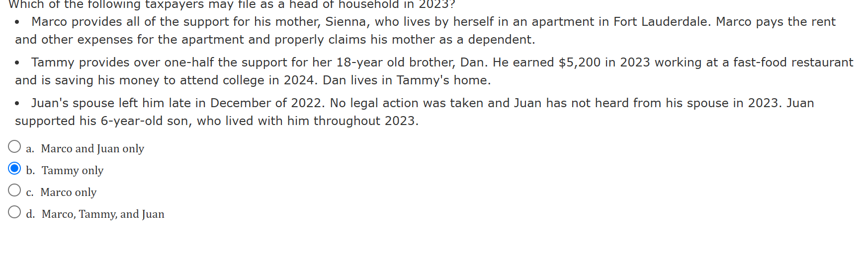 Which o f the following taxpayers may file a s a