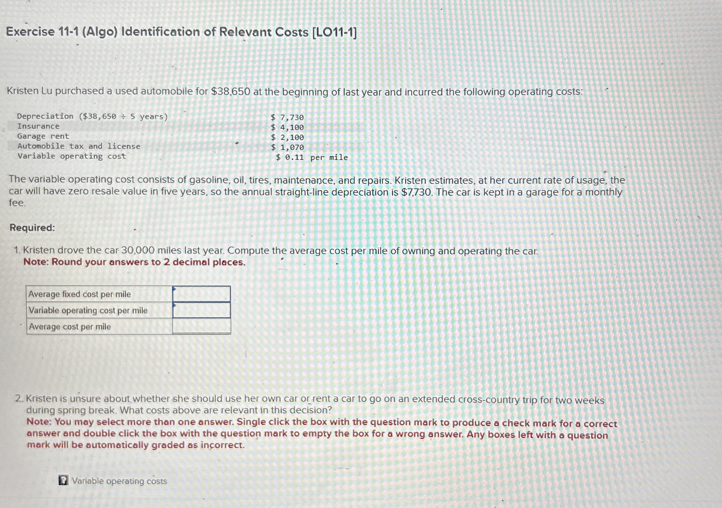 Exercise 1 1 - 1 ( Algo ) Identification of
