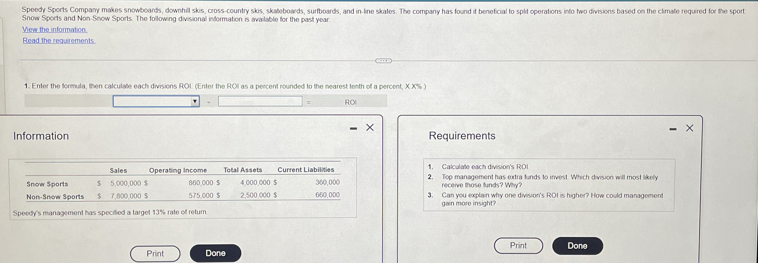 Snow Sports and Non - Snow Sports. The following