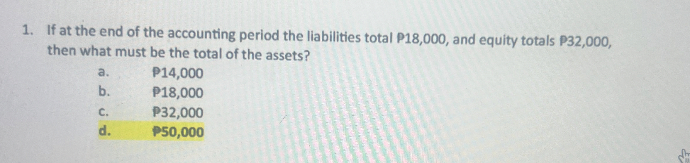 If at the end of the accounting period the