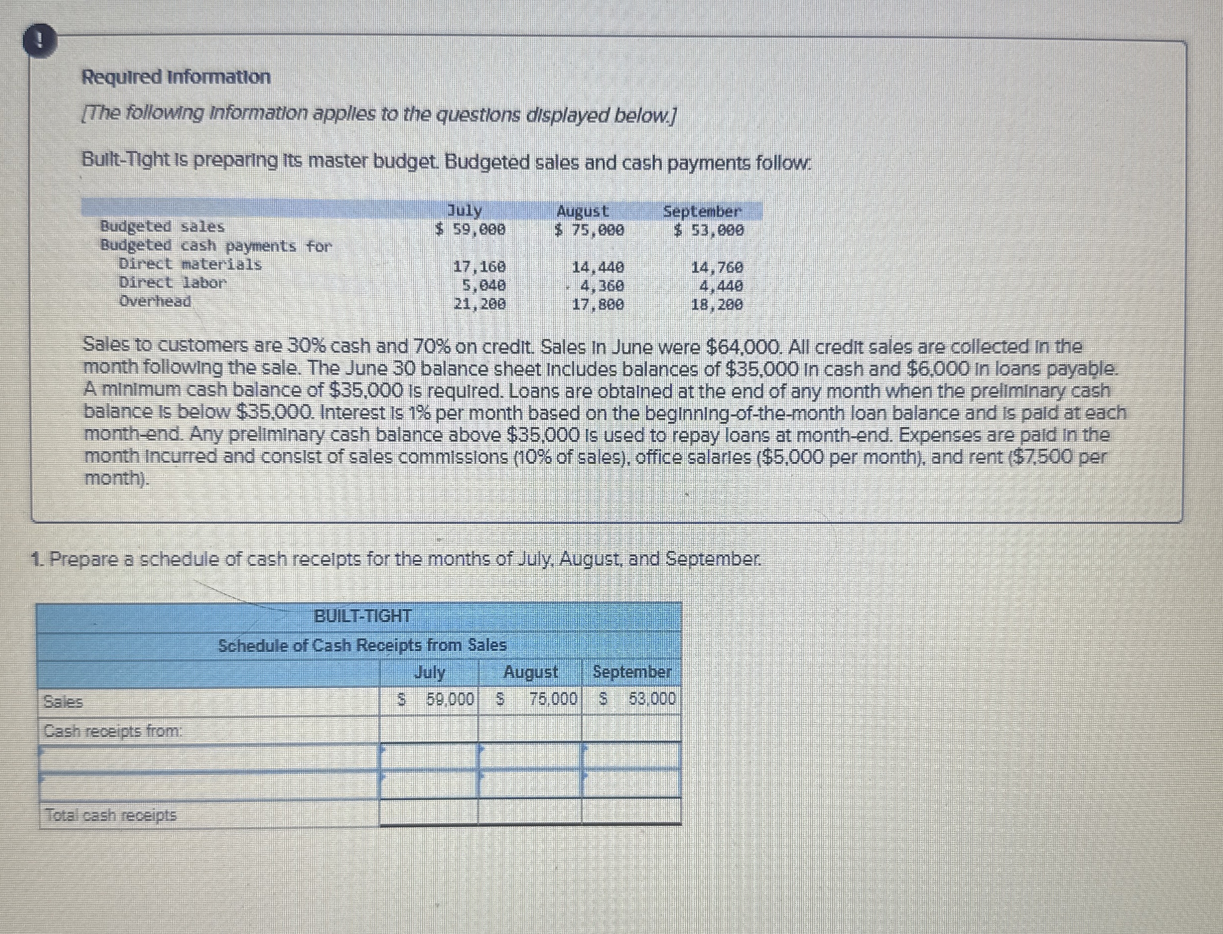 ! Required Information [ The following