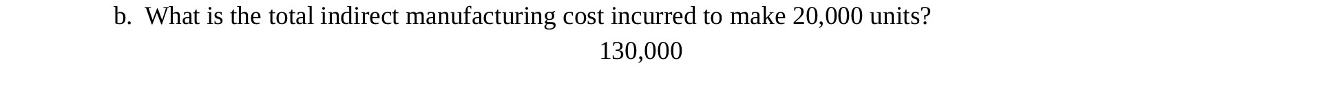 b. What is the total indirect manufacturing cost