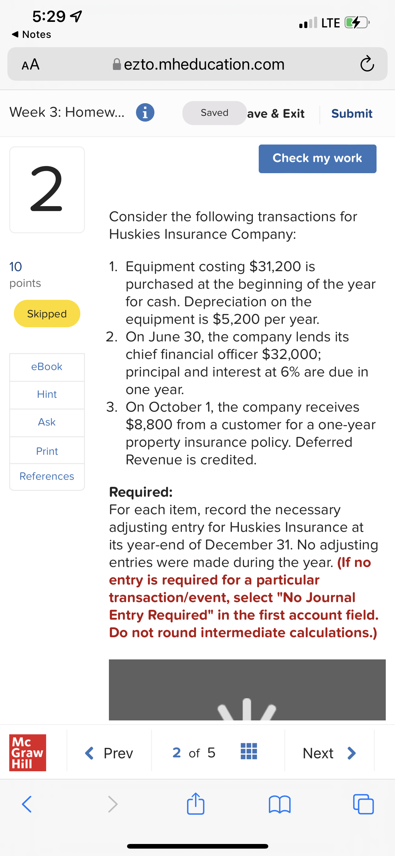 5:29 4 . LTE Notes AA ezto.mheducation.com C Week