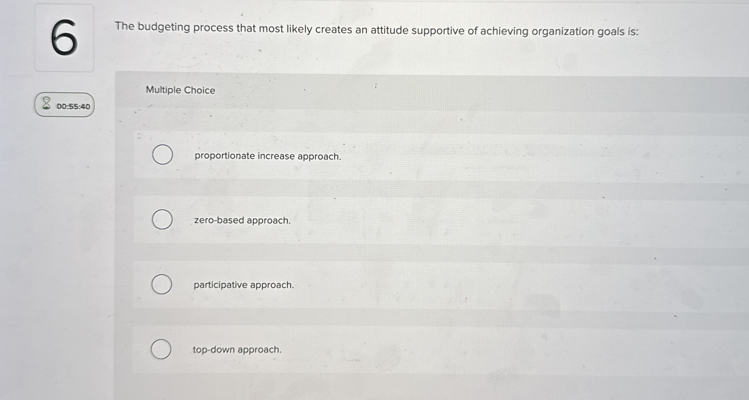 The budgeting process that most likely creates an