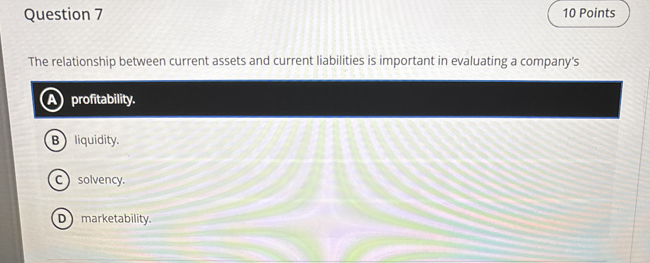 Question 7 The relationship between current