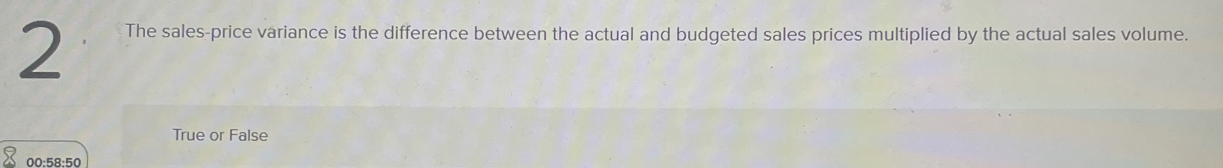 The sales - price variance is the difference