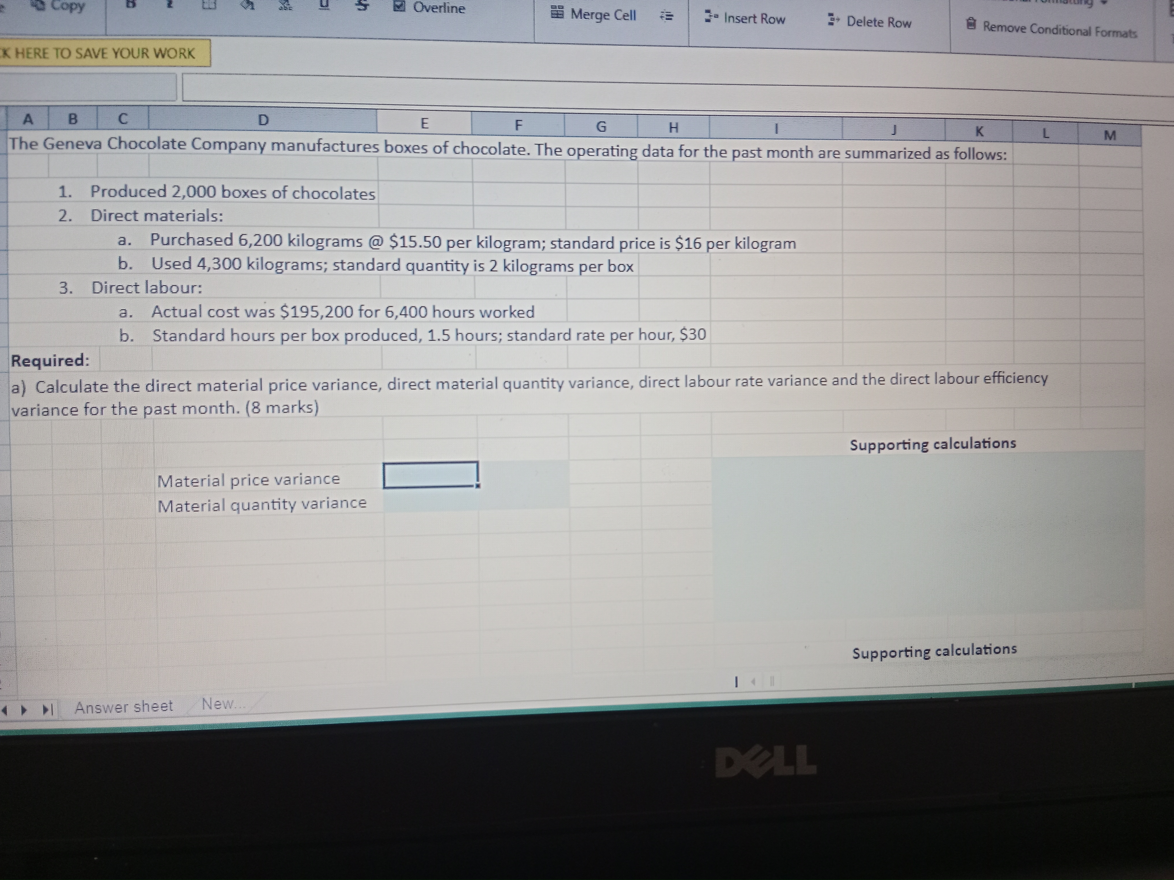 Copy Overline Merge Cell 3= Insert Row Delete Row