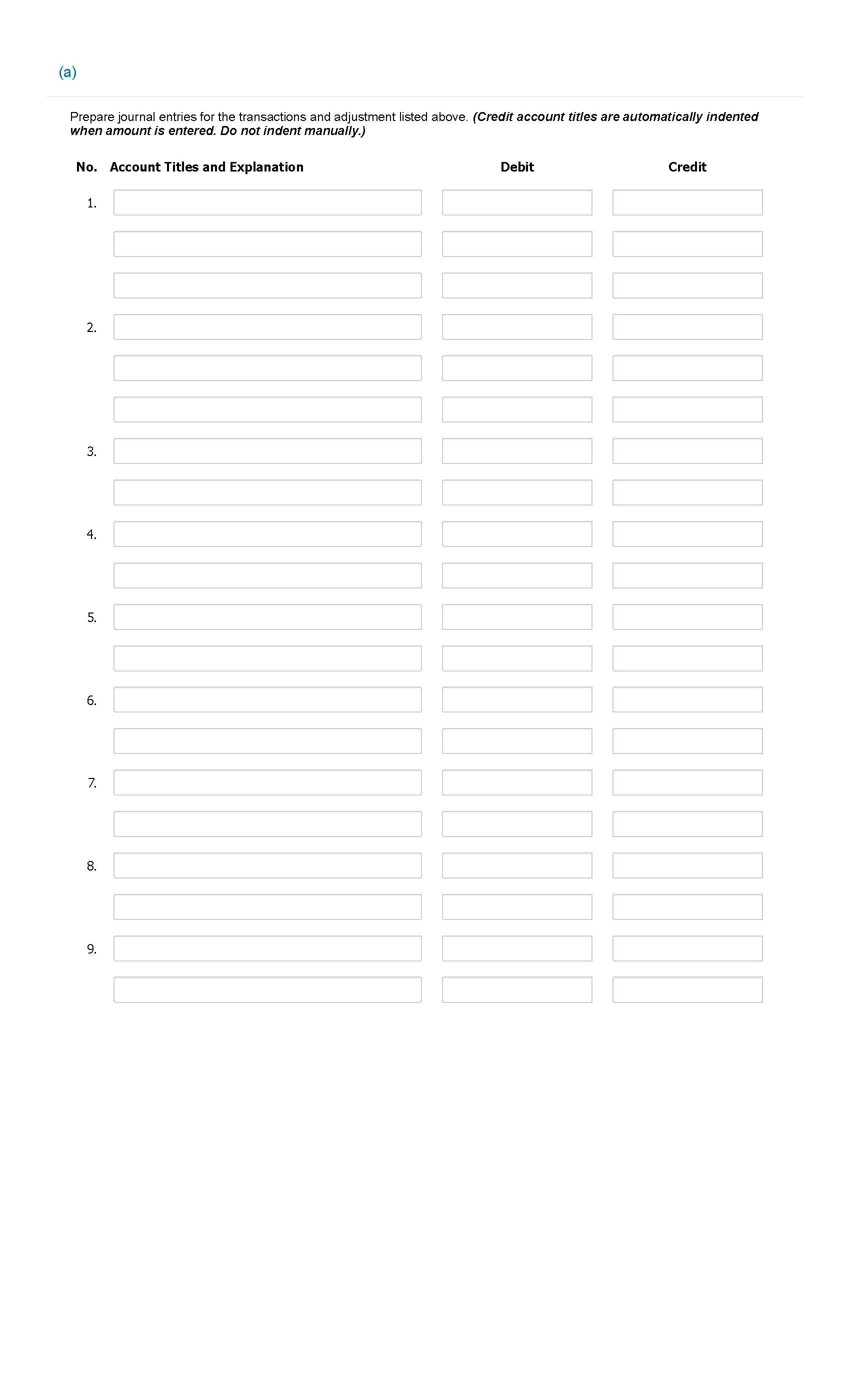 The question is a multi-part accounting problem.