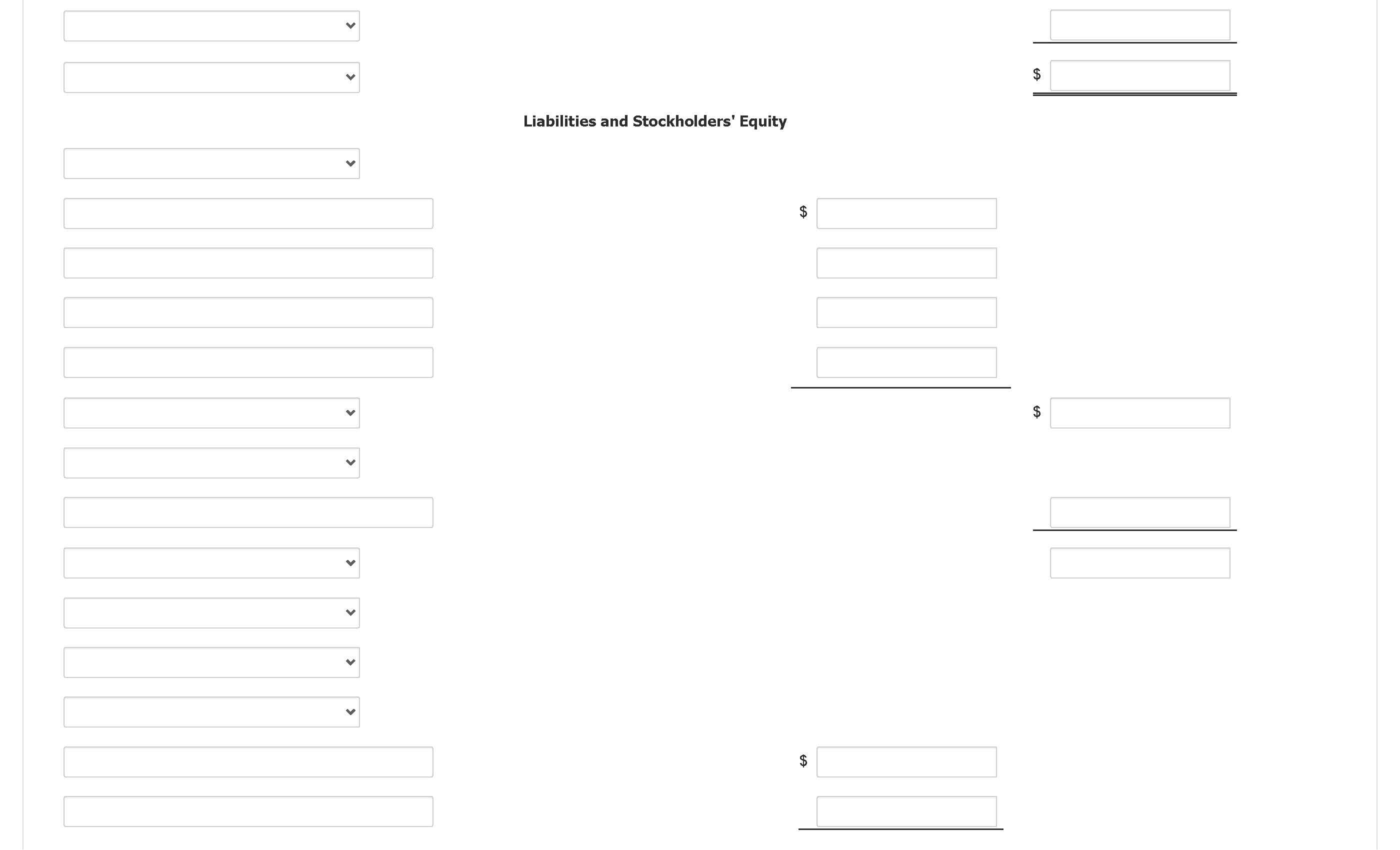 The question is a multi-part accounting problem.