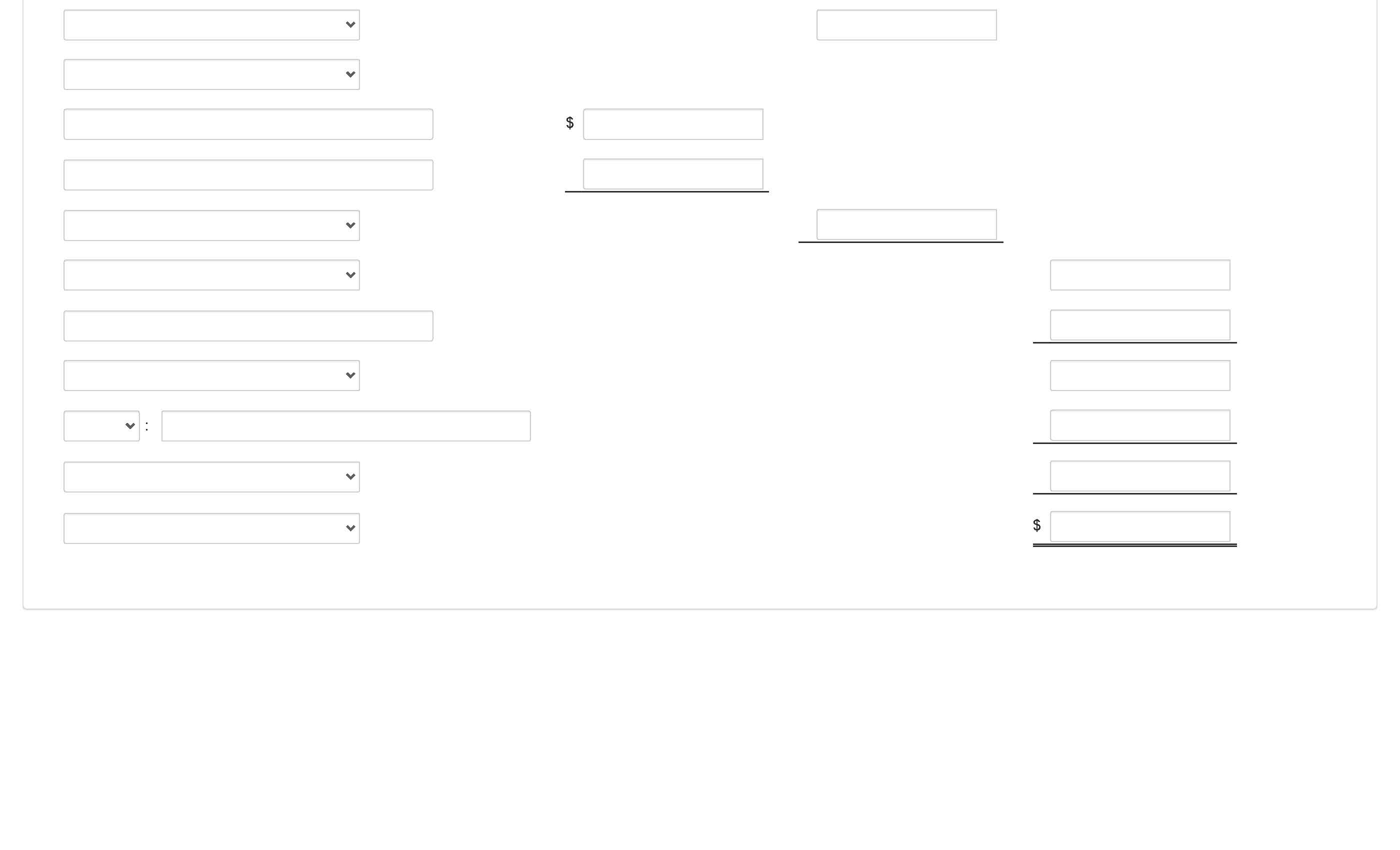 The question is a multi-part accounting problem.