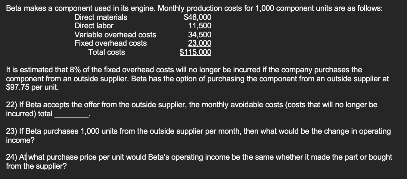Beta makes a component used in its engine.