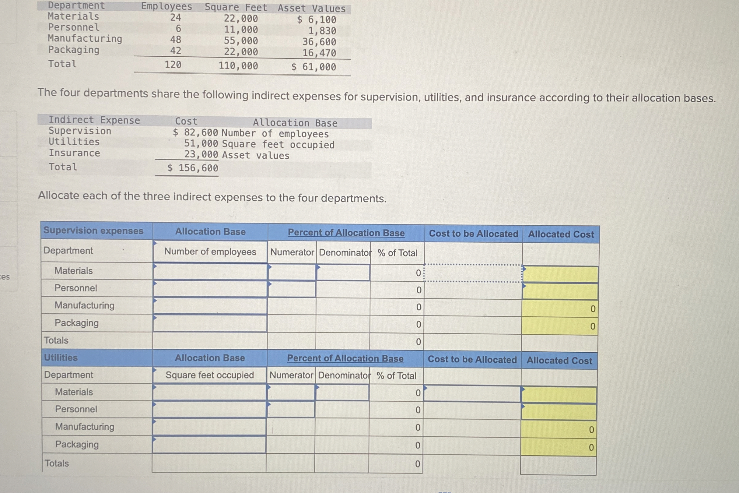 \ table [ [ Department , Employees,Square