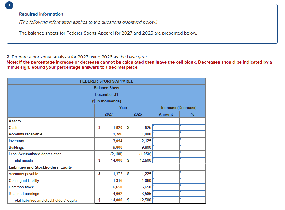 Required information [ The following information