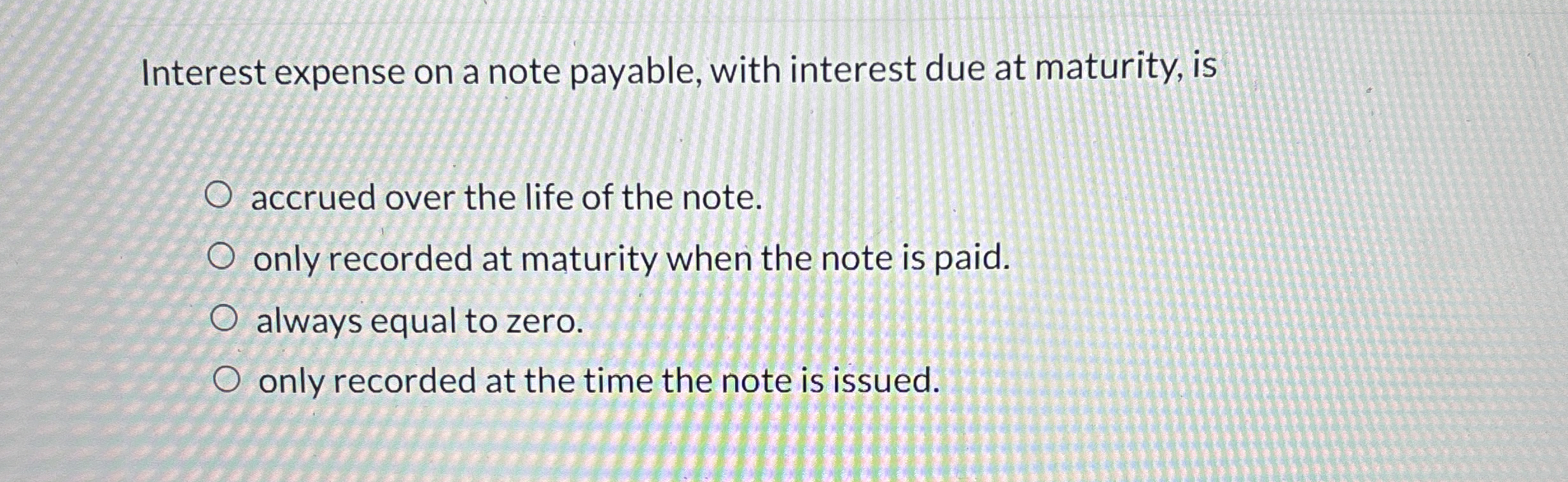 Interest expense on a note payable, with interest