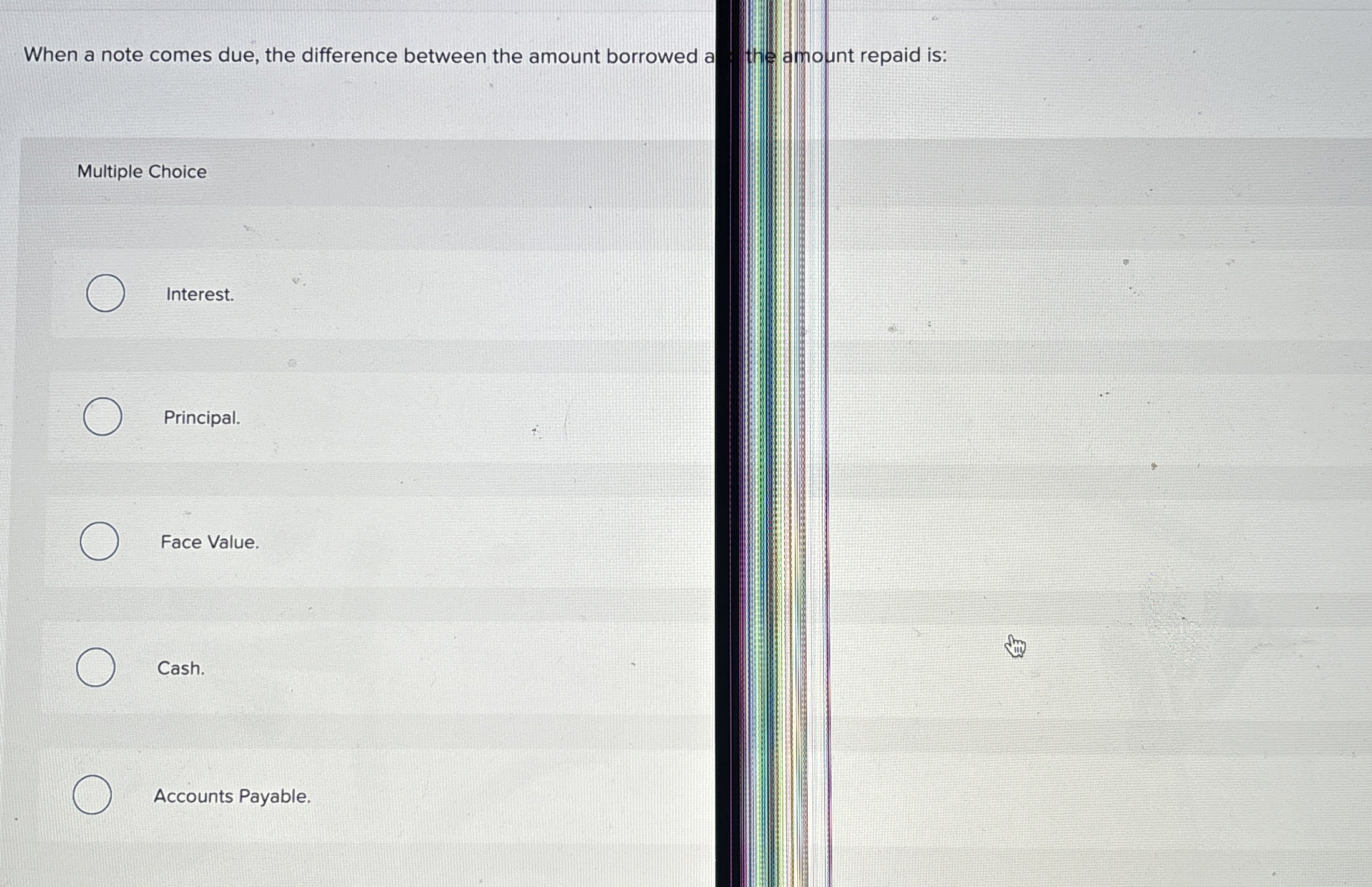 When a note comes due, the difference between the