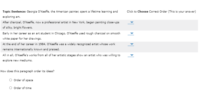 1. Organizing a Paragraph Using Time, Space, or