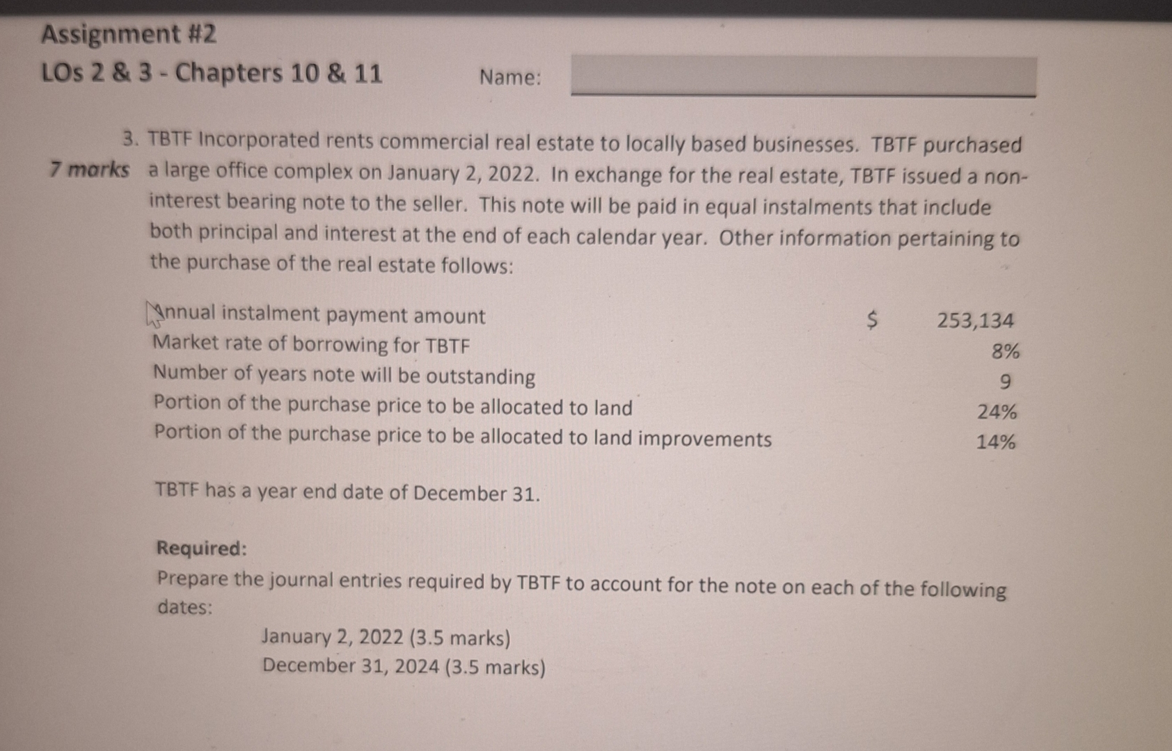 Assignment # 2 LOs 2 & & - Chapters 1 0 & 1 1