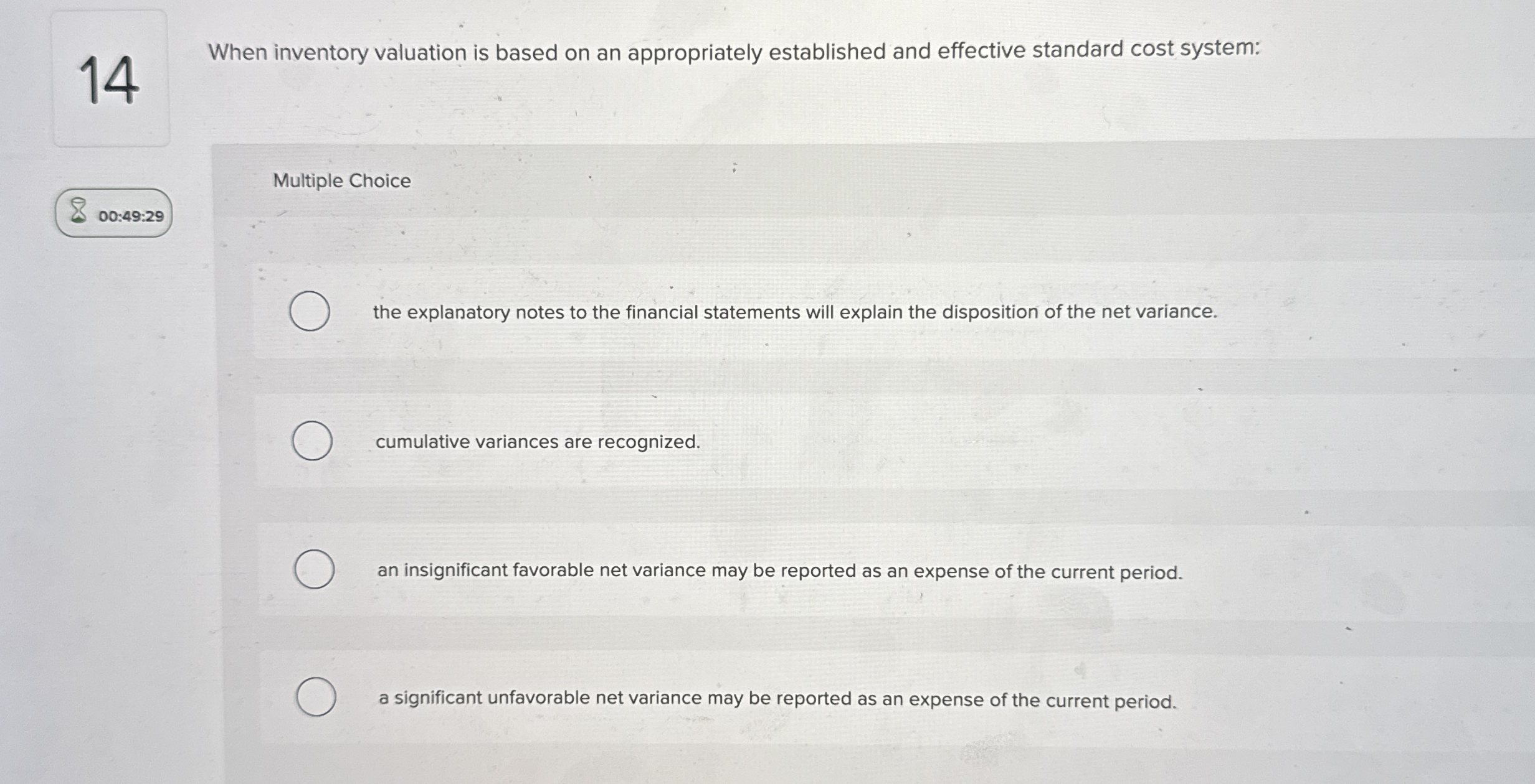 1 4 When inventory valuation is based on an