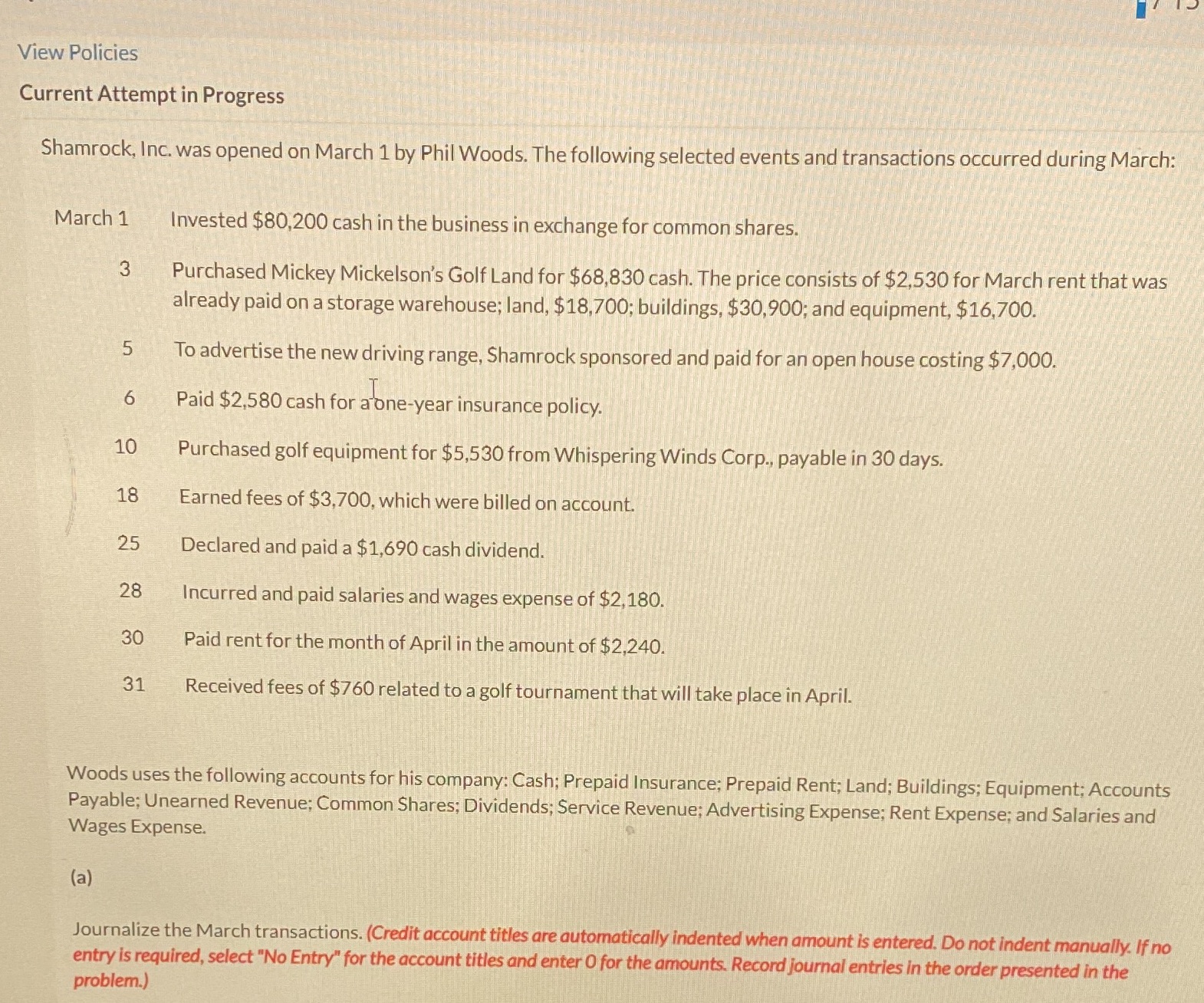 View Policies Current Attempt in Progress