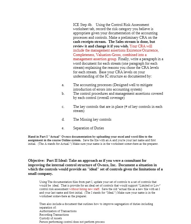 ICE Step 4b. Using the Control Risk Assessment
