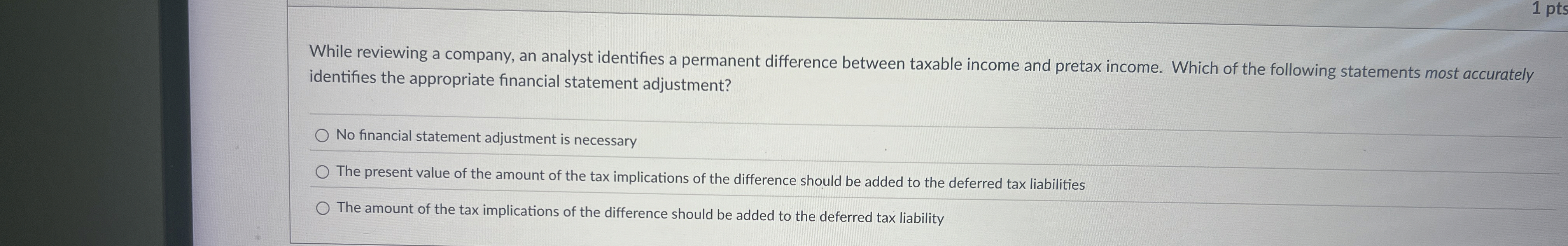 While reviewing a company, an analyst identifies