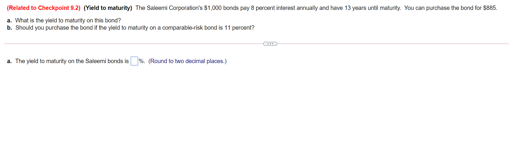 (Related to Checkpoint 9.2) ('eld to maturity)