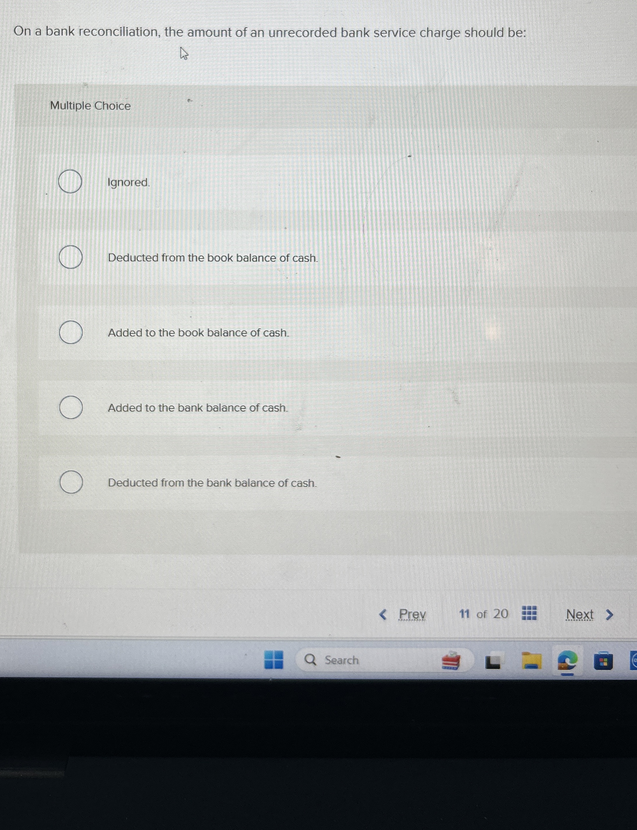 On a bank reconciliation, the amount of an