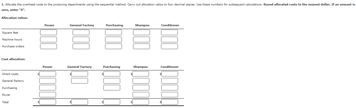 Cost Accounting/Managerial Accounting Homework
