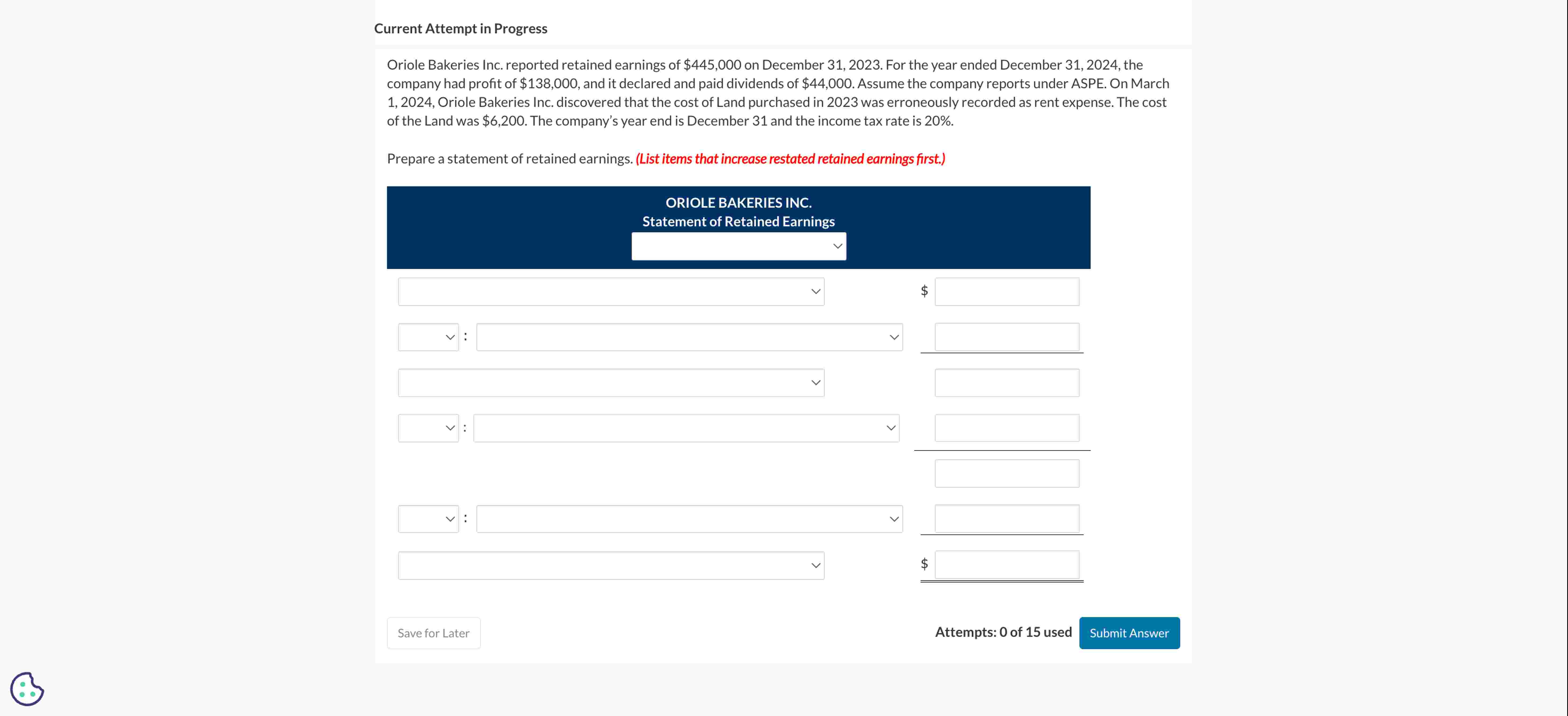 Current Attempt in Progress Oriole Bakeries Inc.