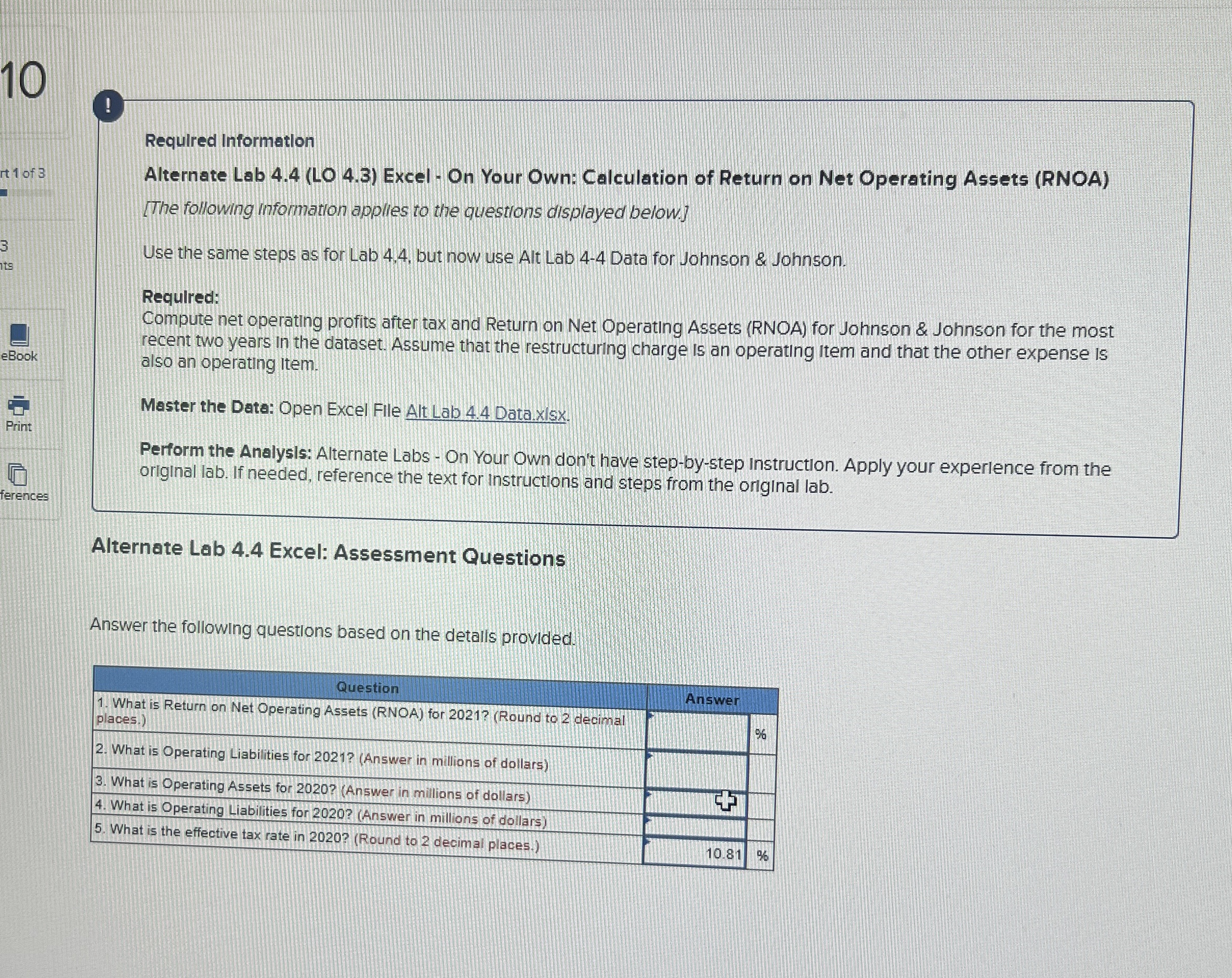 1 0 ! Required Information Alternate Lab 4 . 4 (