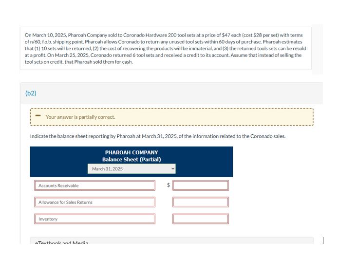 On March 1 0 , 2 0 2 5 , Pharoah Company sold to