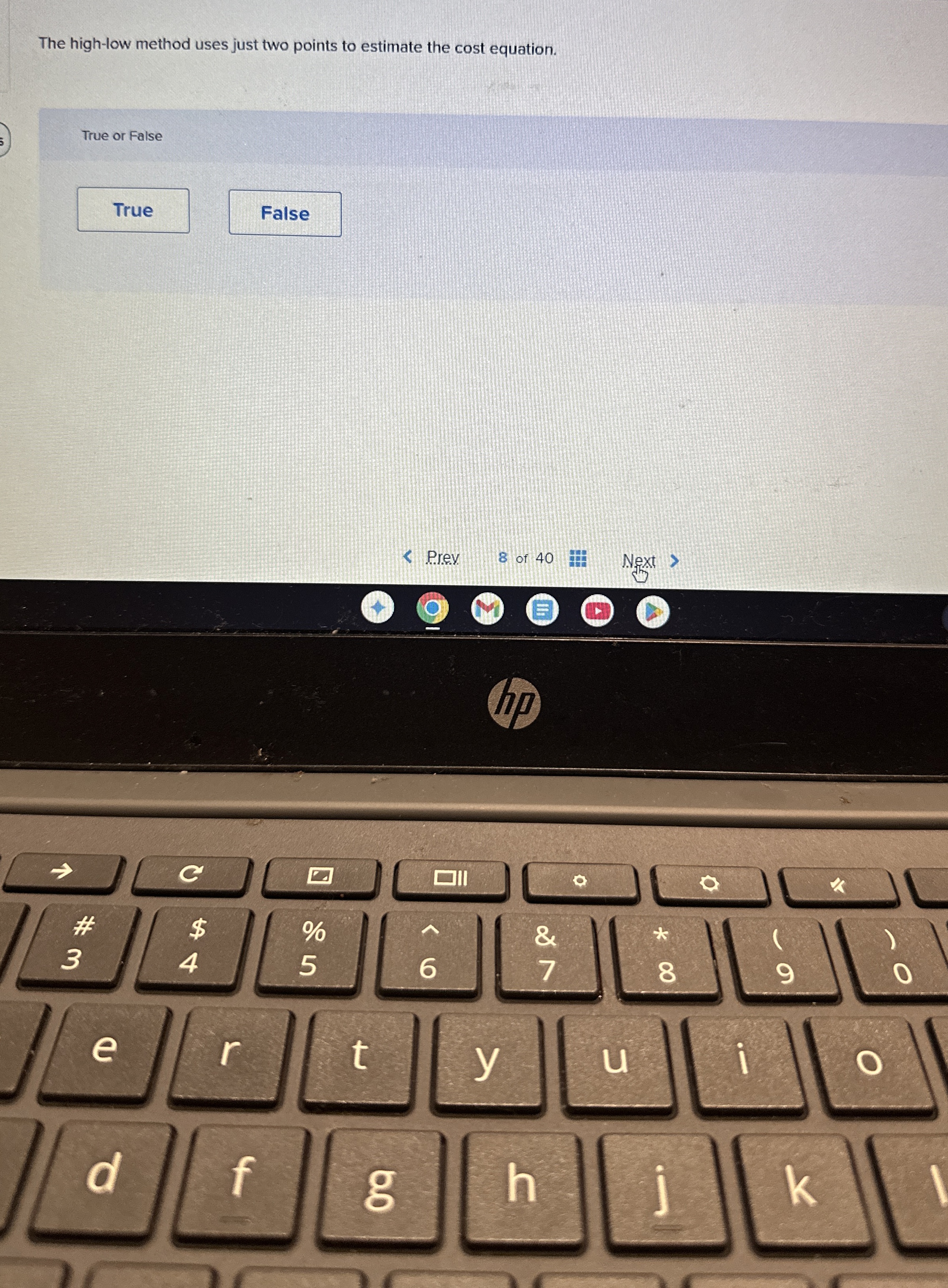 The high - low method uses just two points to