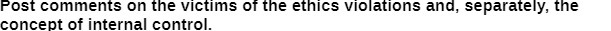 Post comments on the victims of the ethics