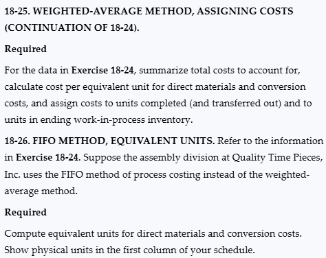 1 8 - 2 5 . WEIGHTED - AVERAGE METHOD, ASSIGNING