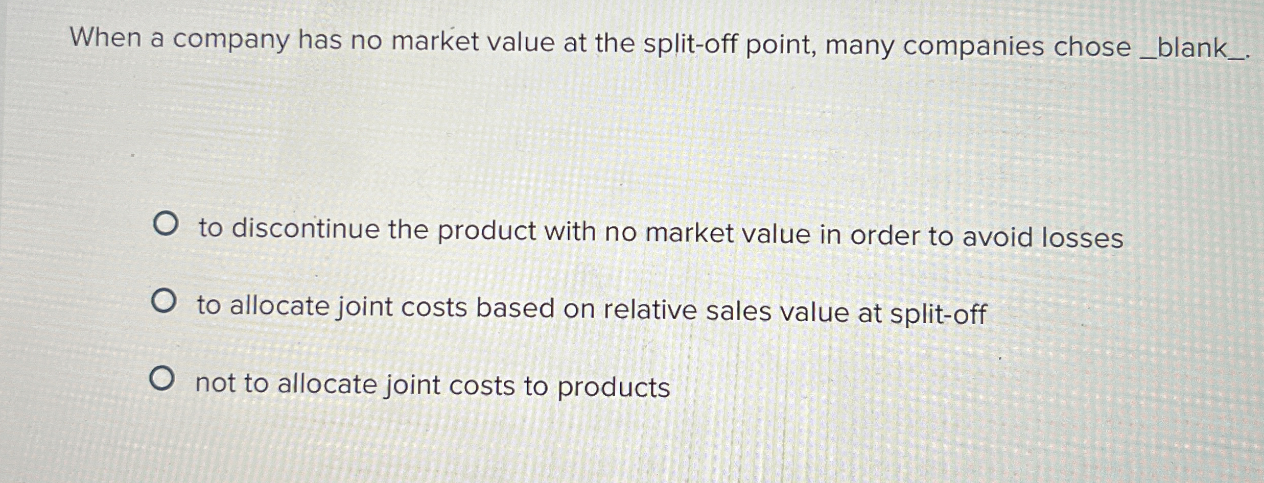 When a company has no market value at the split -