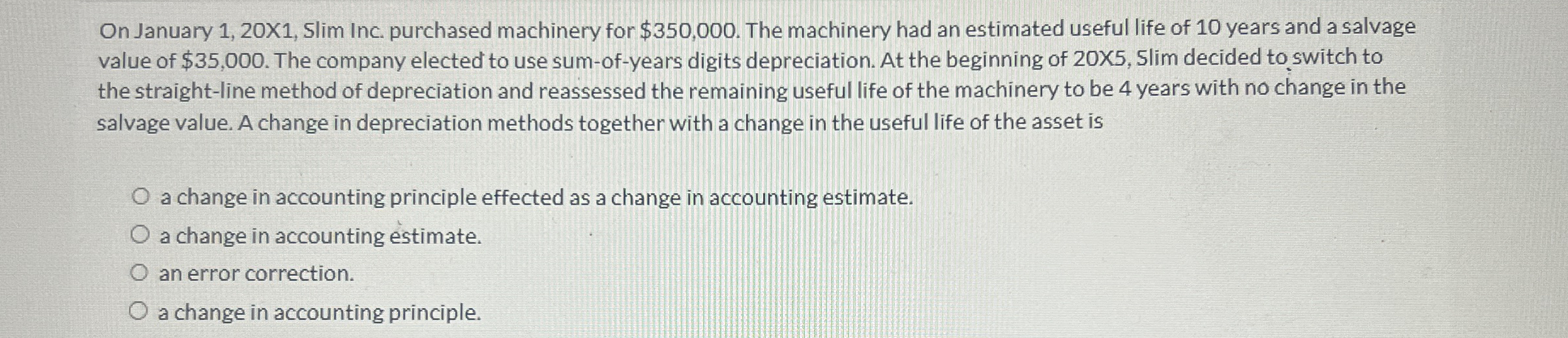 On January 1 , 2 0 X 1 , Slim Inc. purchased