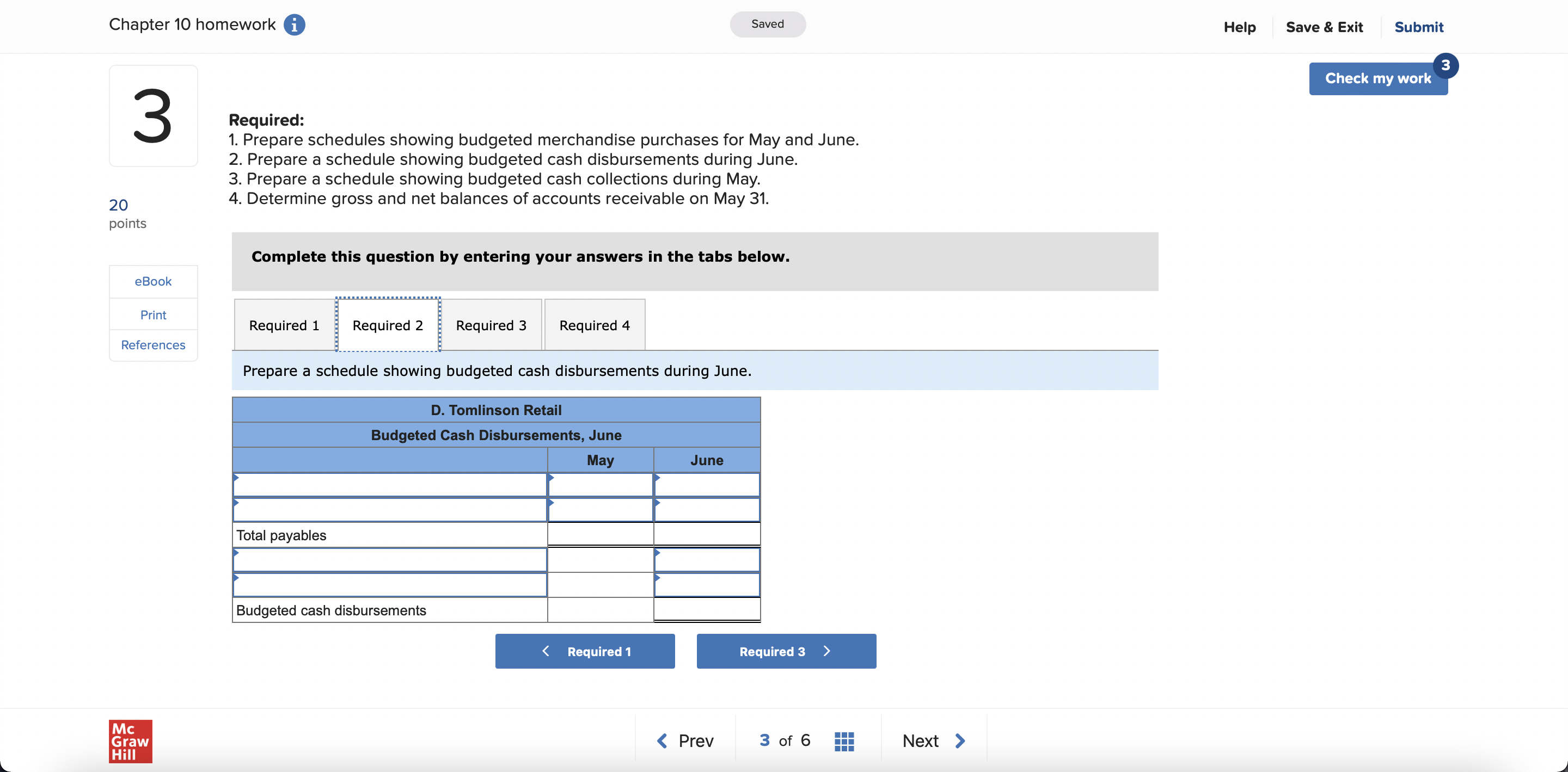 Chapter 10 homework 0 Saved Help 3 20 points