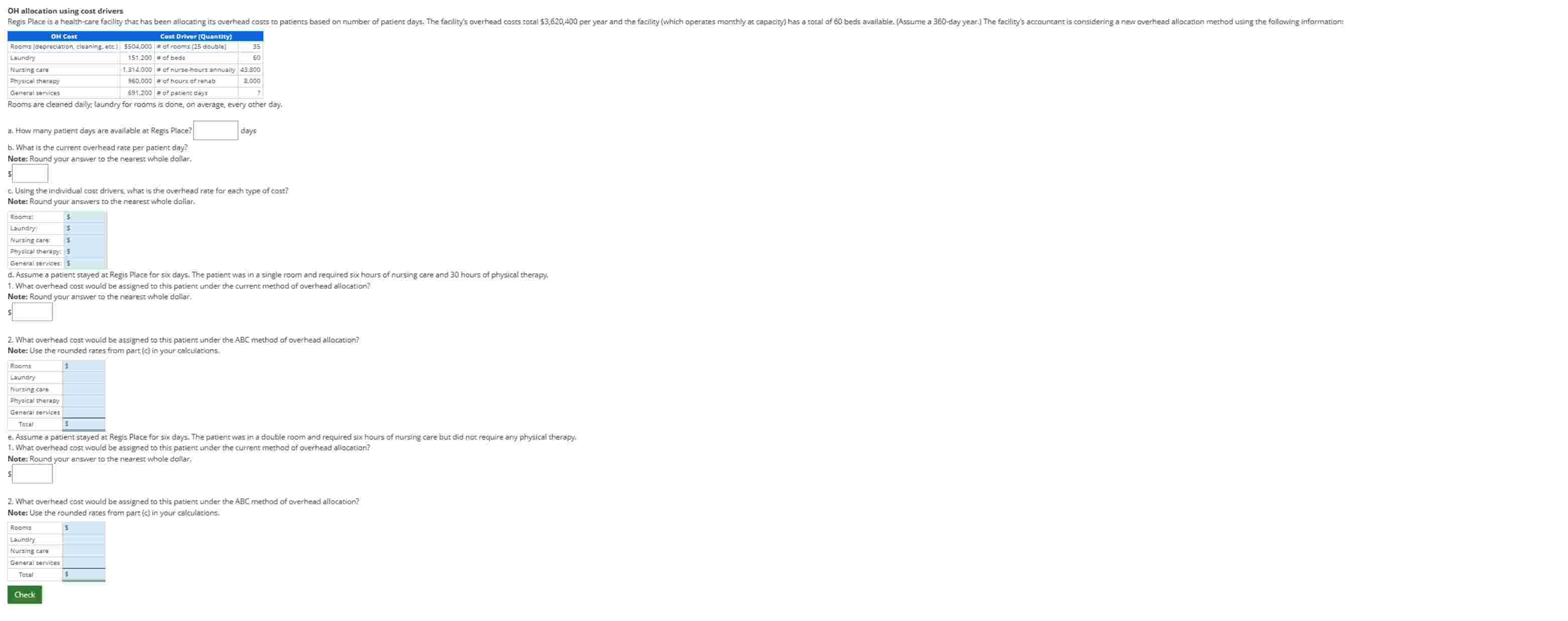 OH allocation using cost drivers 3 . How many