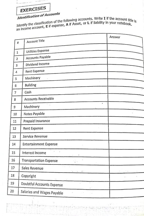 Exercise 1 EXERCISES A. Determine the correct
